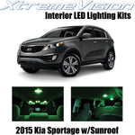 XtremeVision Interior LED for Kia Sportage w/Panoramic Sunroof 2015 (8 pcs)